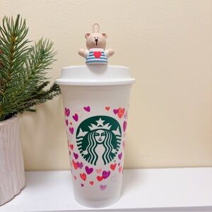 Starbucks Thailand Valentine2022 Bearista topper with reused cup